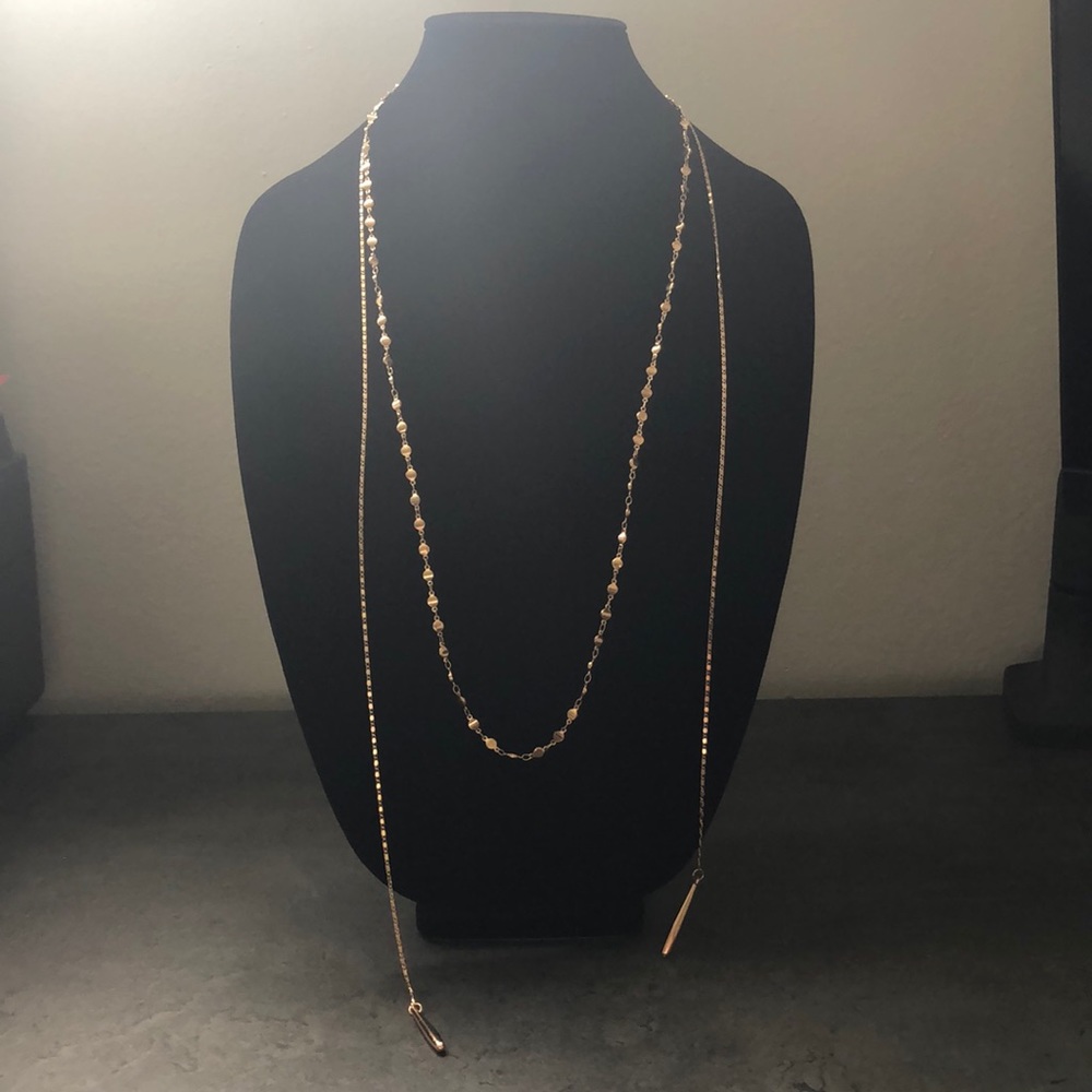 Canvas long chain necklace